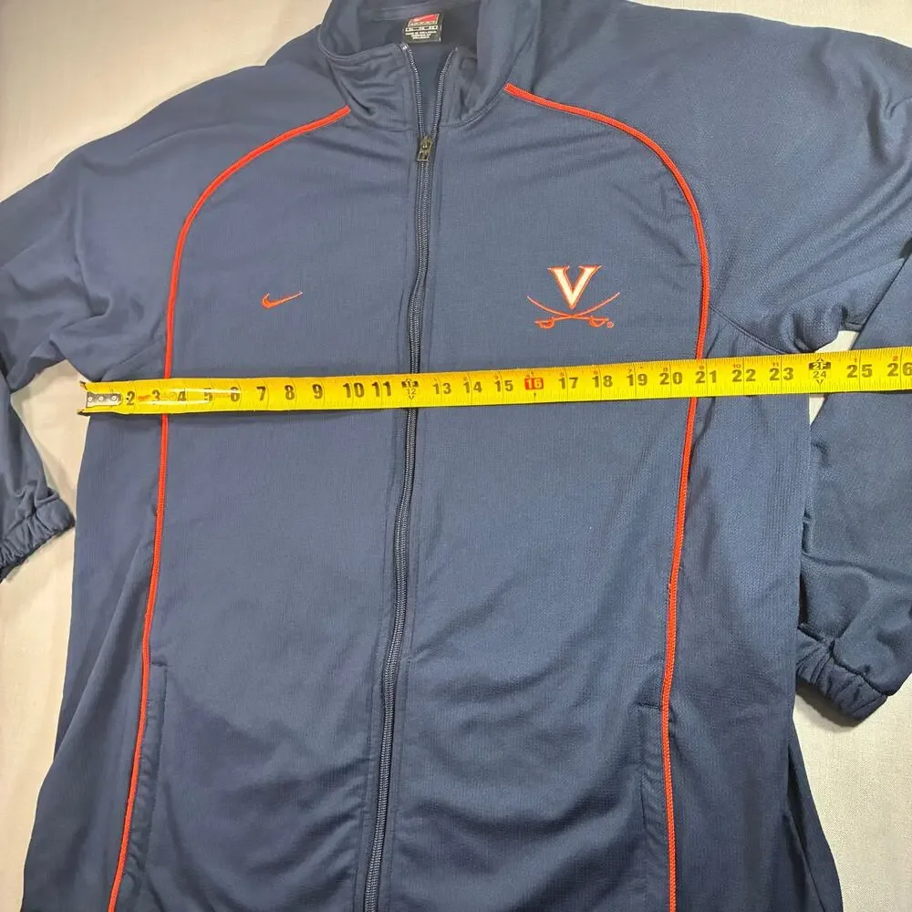 Vintage Nike Team Virginia Cavaliers Full Zip Jacket Mens XL Blue Embroidered